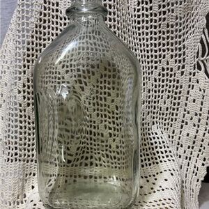 Vintage Clear Glass 1/2 gallon Milk Bottle